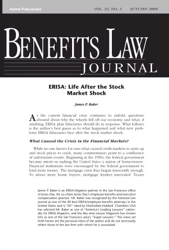 What New ERISA Problems Have Emerged as a Result  of the Credit Crisis?  New Pension Mandates  The