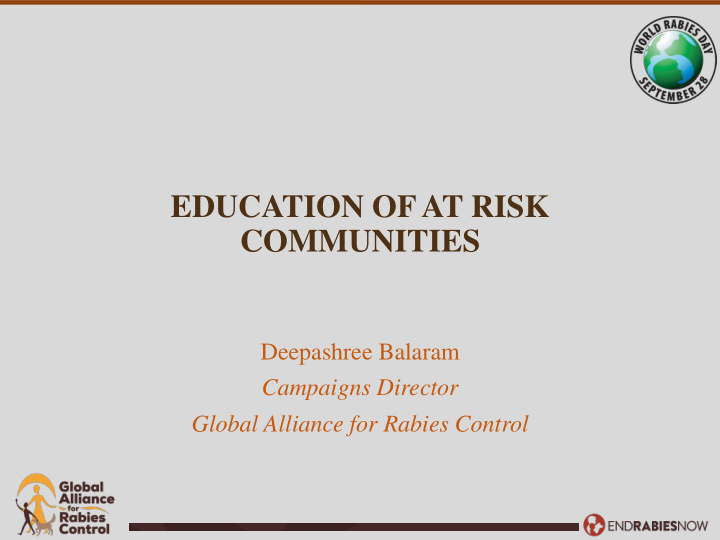 education of at risk communities