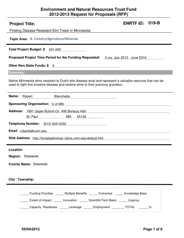 environment and natural resources trust fund 2012 2013