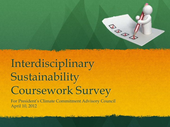 interdisciplinary sustainability coursework survey