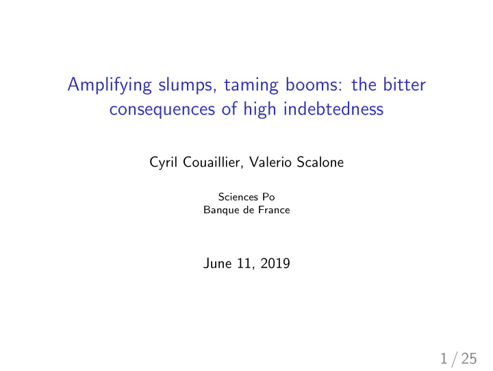 amplifying slumps taming booms the bitter consequences of
