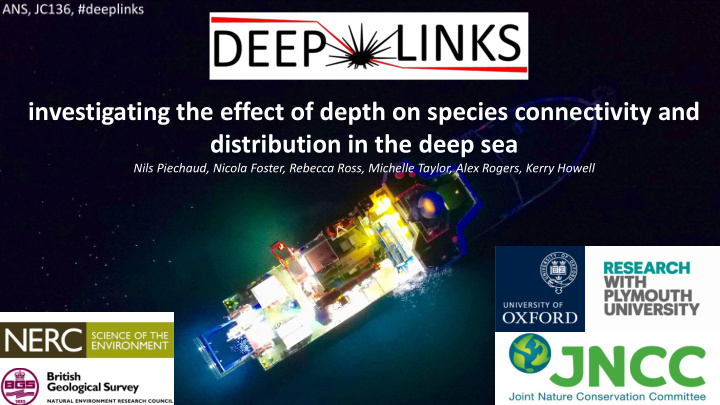 investigating the effect of depth on species connectivity