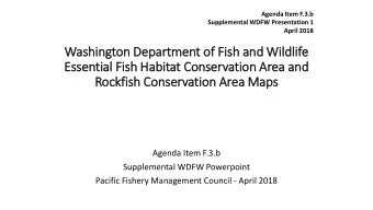 Wash  shington De  Departmen  ent o  of F  Fish  sh a  and  nd W  Wildlife  e  Essen  sential F