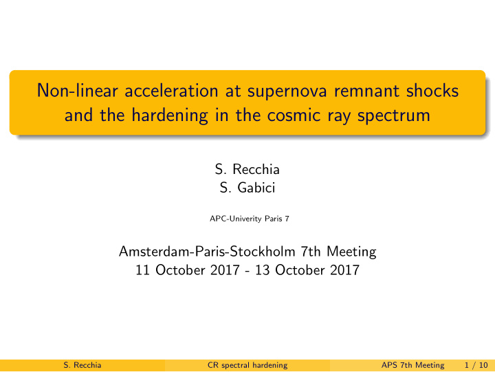 non linear acceleration at supernova remnant shocks and