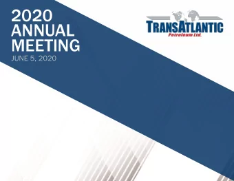 ANNUAL  MEETING  JUNE 5, 2020  DISCLAIMER  Outlooks, projections, estimates, targets, and business
