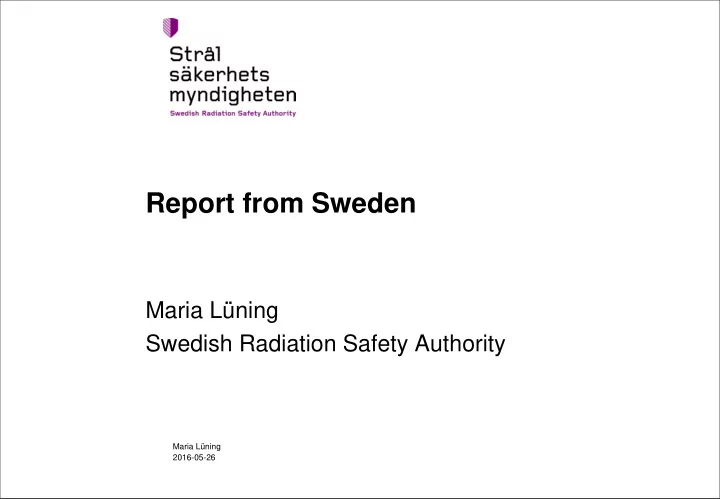 report from sweden