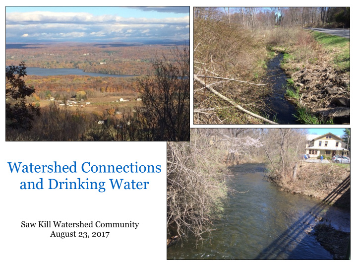 watershed connections and drinking water