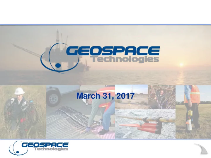 march 31 2017 forward looking statements
