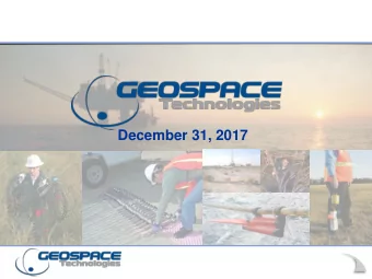 December 31, 2017  Forward-Looking Statements  This presentation includes forward-looking