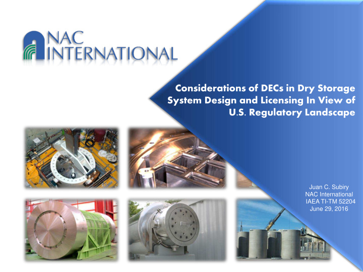 considerations of decs in dry storage system design and