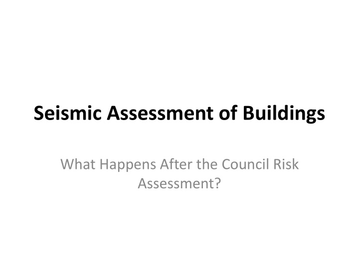 seismic assessment of buildings