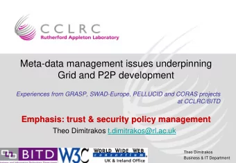 Meta-data management issues underpinning  Grid and P2P development  Experiences from GRASP,