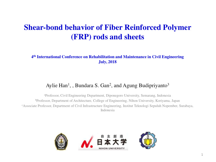 shear bond behavior of fiber reinforced polymer frp rods