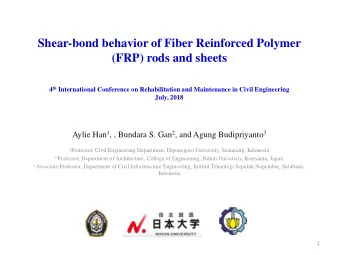 Shear-bond behavior of Fiber Reinforced Polymer  (FRP) rods and sheets 4 th International