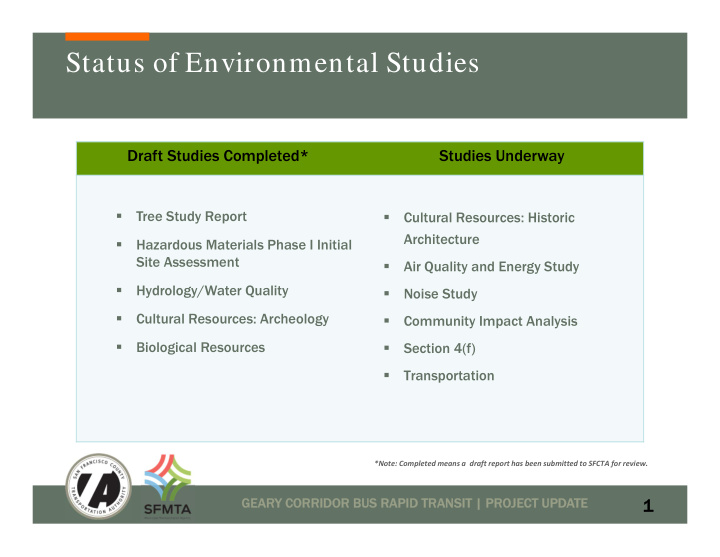 status of environmental studies