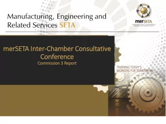 Related Services SETA  merSETA In  Inter-Chamber Consultativ  ive  Conference  Co  Commis  ission 3