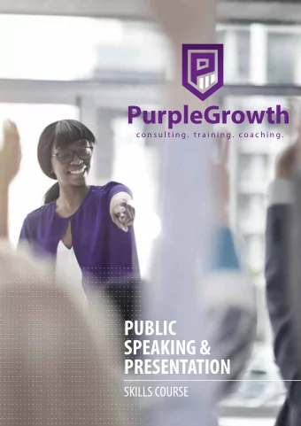 PurpleGrowth  c o n s u l t i n g .  t r a i n i n g .  c o a c h i n g .  PUBLIC  SPEAKING &amp;