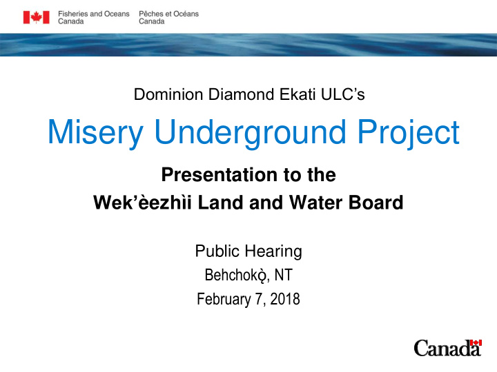 misery underground project