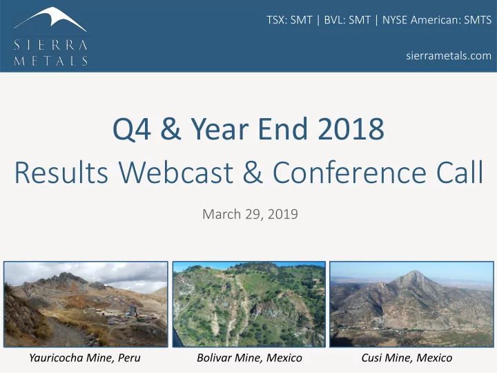 q4 year end 2018 results webcast conference call