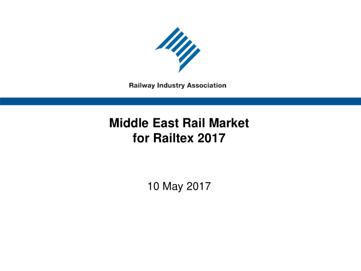 middle east rail market for railtex 2017