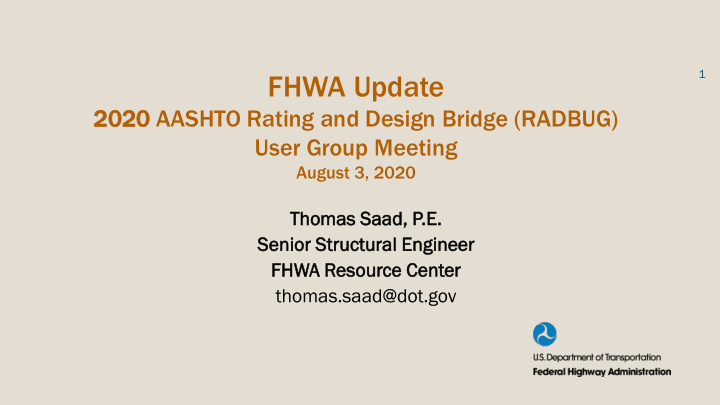 fhwa update