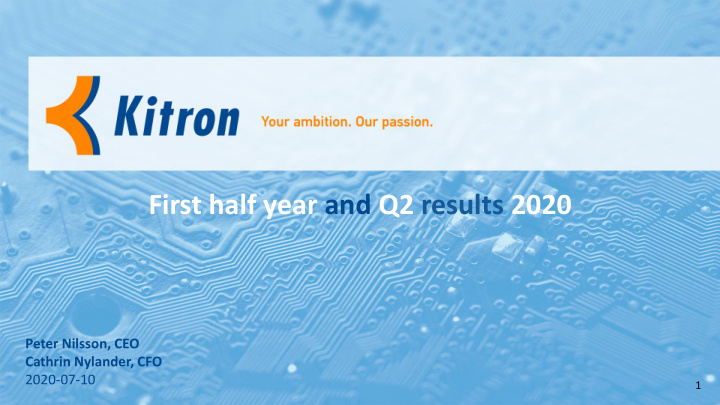 first half year and q2 results 2020