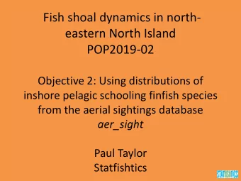 POP2019-02  Objective 2: Using distributions of  inshore pelagic schooling finfish species  from