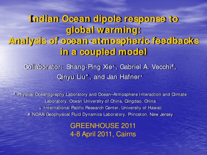 i ndian ocean dipole response to global warming analysis