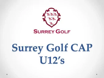 Surrey Golf CAP U12s  Session - Aims   Distance Control  Trajectory Control  Be able