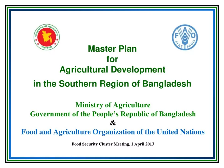 in the southern region of bangladesh