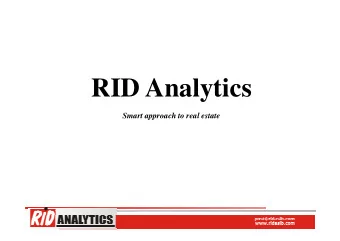 RID Analytics  Smart approach to real estate  About us  RID Analytics is one of the most