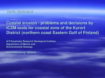 Coastal erosion -  - problems and decisions by  problems and decisions by  Coastal erosion  ICZM