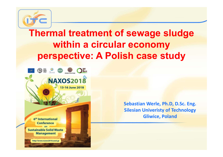 thermal treatment of sewage sludge within a circular