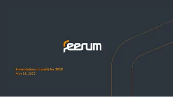 Presentation of results for 2019  May 19, 2020  The most important events of 2019  The most