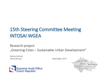 15t  5th S  Steer  eering Committee M  e Meeting  INTOSAI  SAI W  WGEA  A  Research project