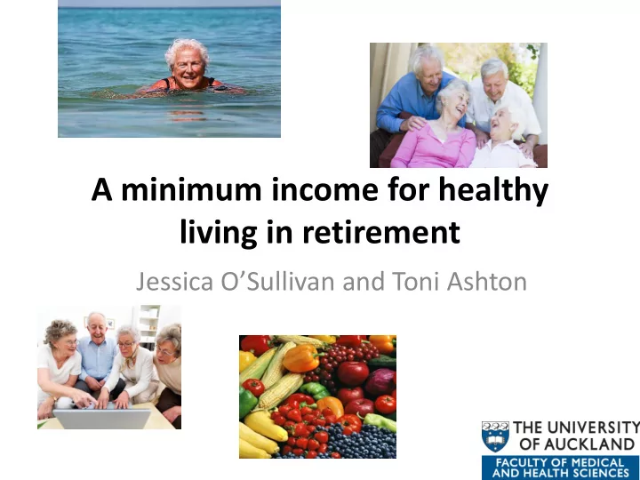 a minimum income for healthy