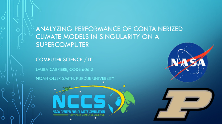 analyzing performance of containerized climate models in