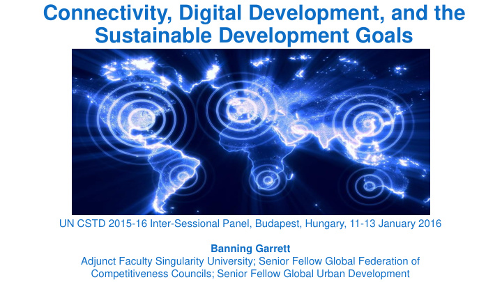 connectivity digital development and the sustainable