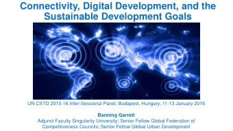 Connectivity, Digital Development, and the Sustainable Development Goals  UN CSTD 2015-16