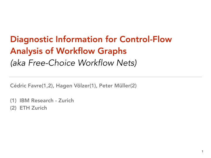 diagnostic information for control flow analysis of