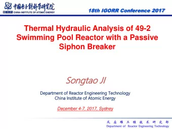 Son  ongta  tao JI  JI  Departme  artment  t of Reacto  tor  r Engin  ginee  eering  ng Technolo