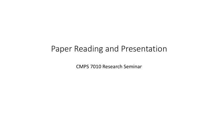 paper reading and presentation