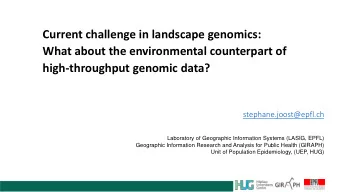 Current challenge in landscape genomics:  What about the environmental counterpart of
