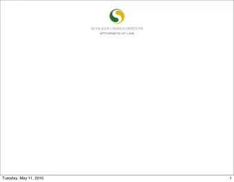 Tuesday, May 11, 2010  1  Current Developments in  Storm Water Permitting and  Enforcement
