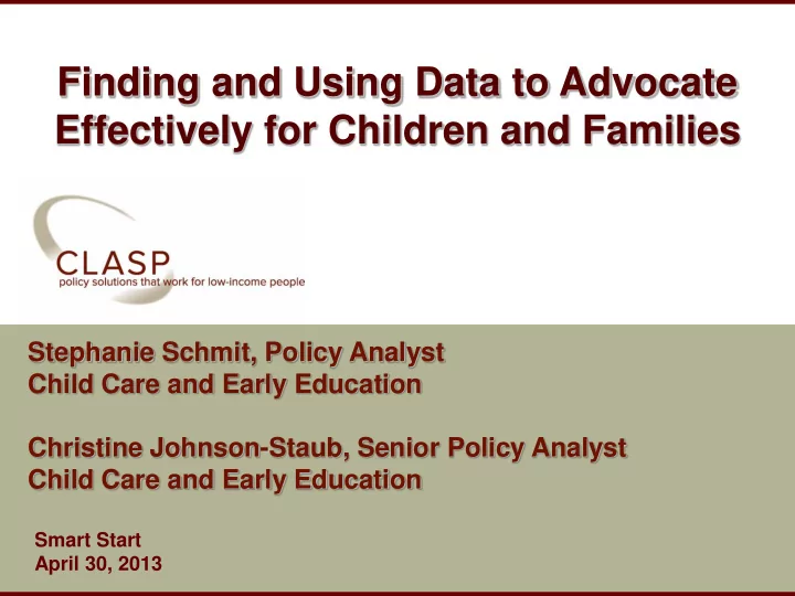 finding and using data to advocate