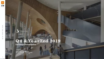 Q4 &amp; Ye ar  E  nd 2019  Earnings Presentation  Joint Venture with Snhetta  Temple University
