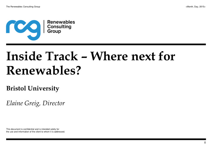 inside track where next for renewables