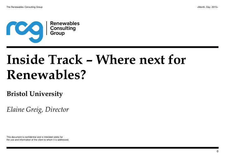 inside track where next for renewables