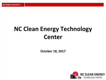 NC Clean Energy Technology  Center  October 18, 2017  NC Clean Energy Technology Center  Created