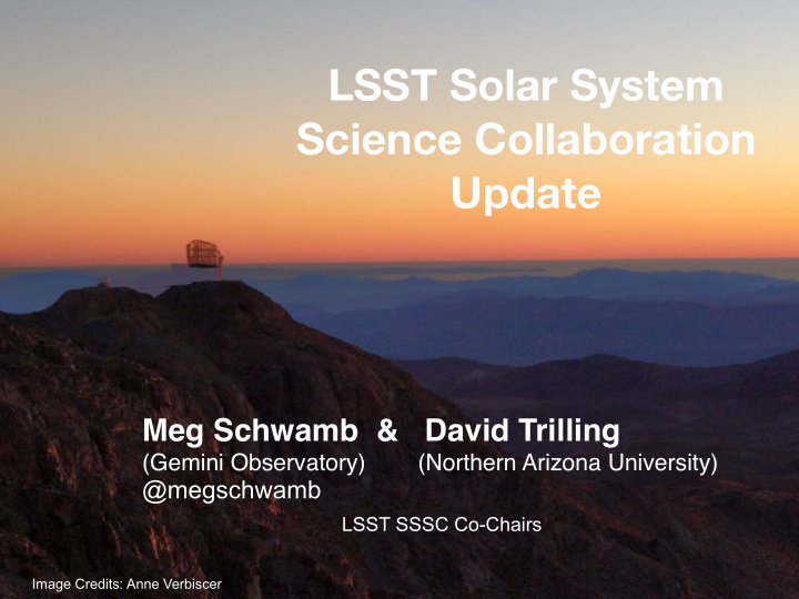 lsst solar system science collaboration update